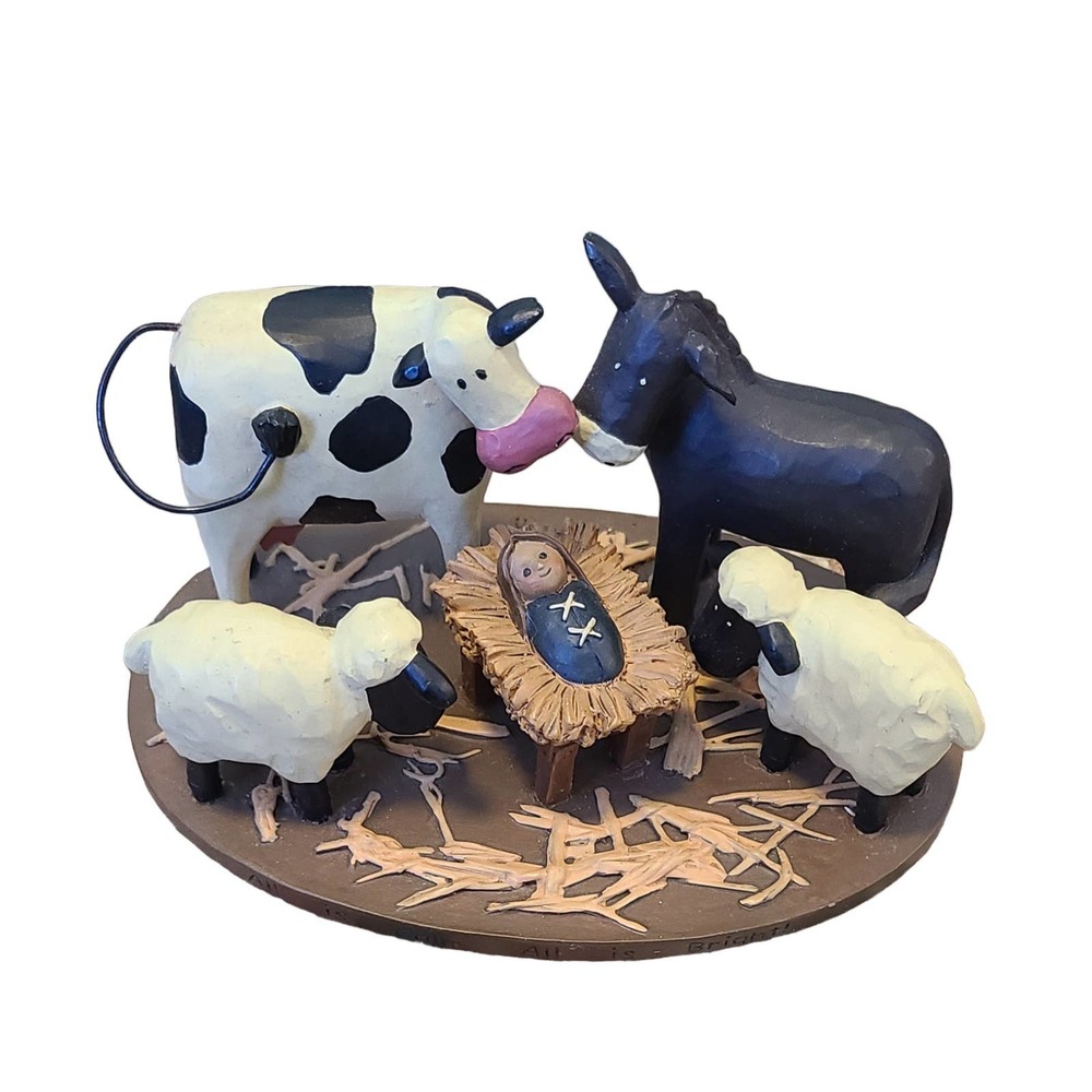Blossom Bucket PAT OLSON Animal  NATIVITY Scene figure